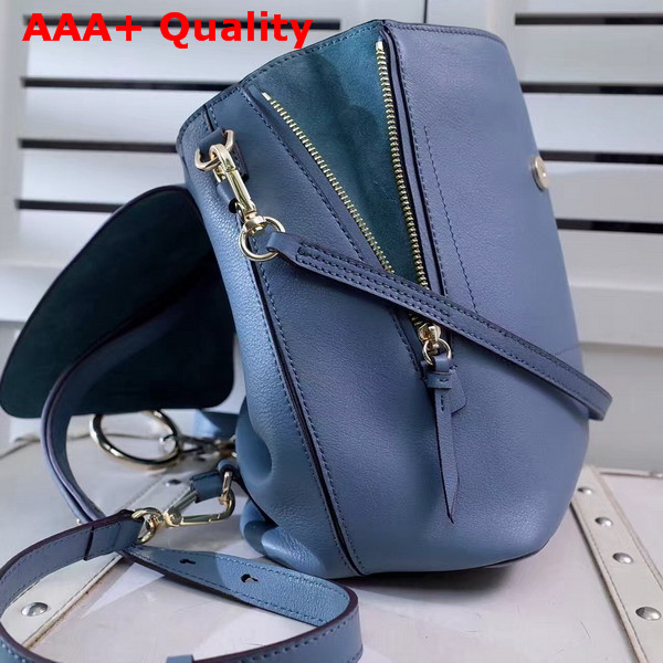 Chloe Faye Backpack in Cloudy Blue Smooth and Suede Calfskin Replica