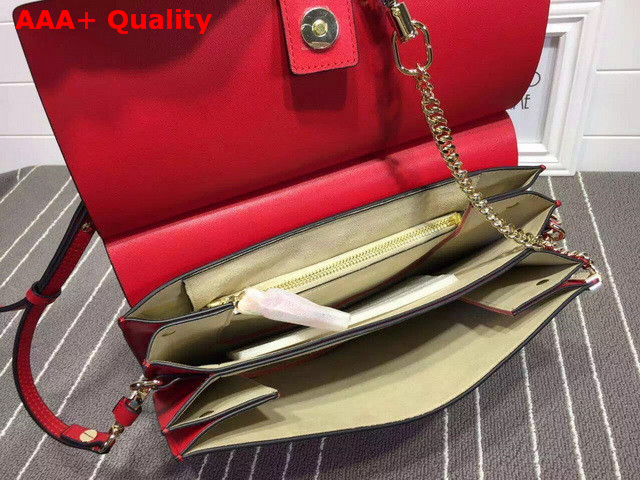 Chloe Faye Bag In Red Smooth Calfskin And Suede Calfskin Replica