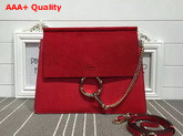 Chloe Faye Bag In Red Smooth Calfskin And Suede Calfskin Replica