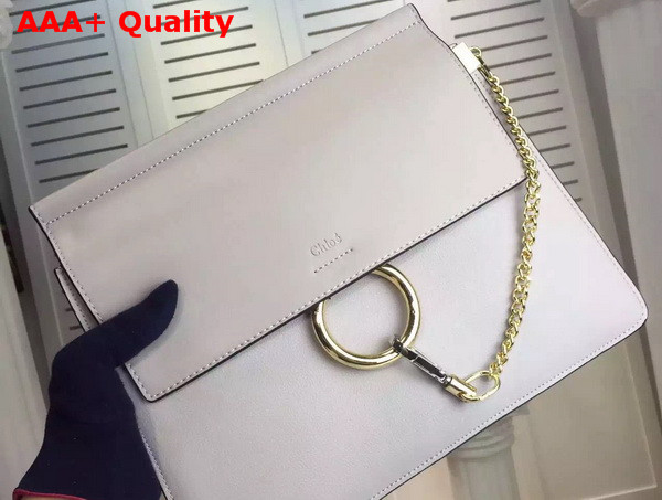 Chloe Faye Bag in Light Grey Smooth Calfskin Replica