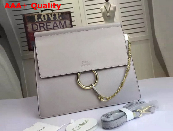 Chloe Faye Bag in Light Grey Smooth Calfskin Replica