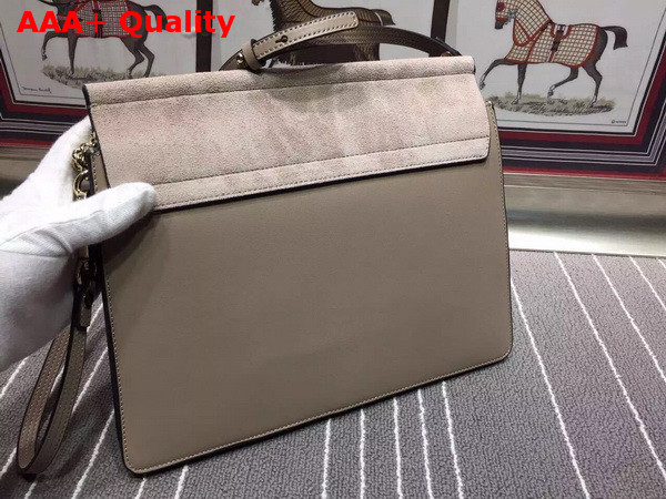 Chloe Faye Bag in Light Grey Smooth Calfskin and Suede Calfskin Replica