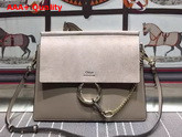 Chloe Faye Bag in Light Grey Smooth Calfskin and Suede Calfskin Replica