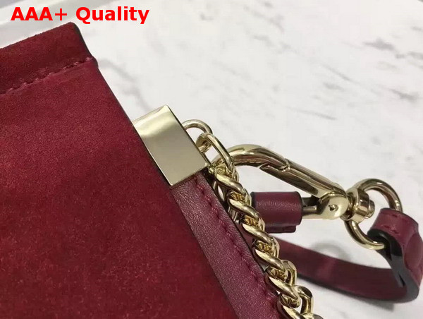 Chloe Faye Bag in Oxblood Suede and Smooth Calfskin Replica