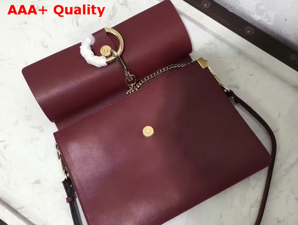 Chloe Faye Bag in Oxblood Suede and Smooth Calfskin Replica