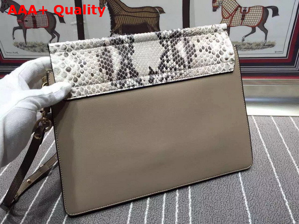 Chloe Faye Bag in Pattern Python and Smooth Calfskin Grey Replica