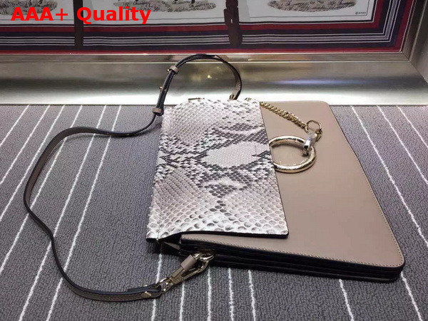 Chloe Faye Bag in Pattern Python and Smooth Calfskin Grey Replica