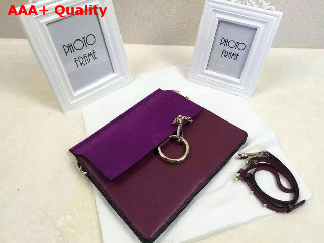 Chloe Faye Bag in Purple Smooth Calfskin and Suede Calfskin Replica