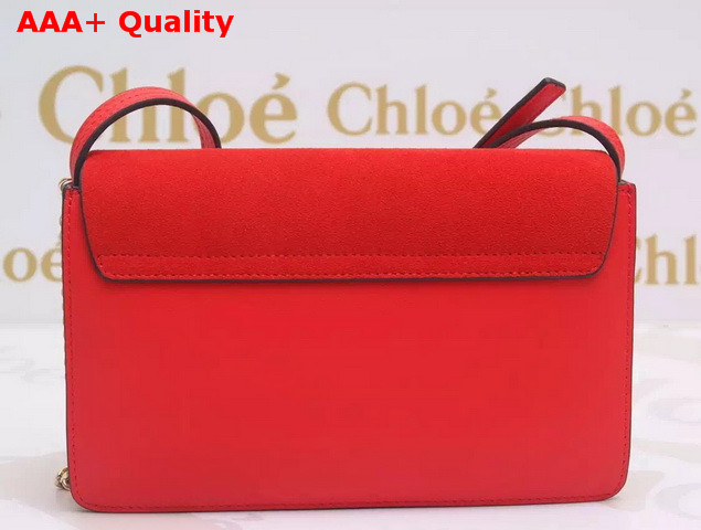 Chloe Faye Small Bag In Poppy Red Suede and Nappa Leather Replica