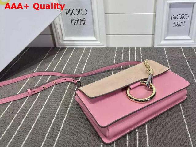 Chloe Faye Small Bag in Pink Smooth Calfskin and Suede Calfskin Replica