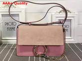 Chloe Faye Small Bag in Pink Smooth Calfskin and Suede Calfskin Replica