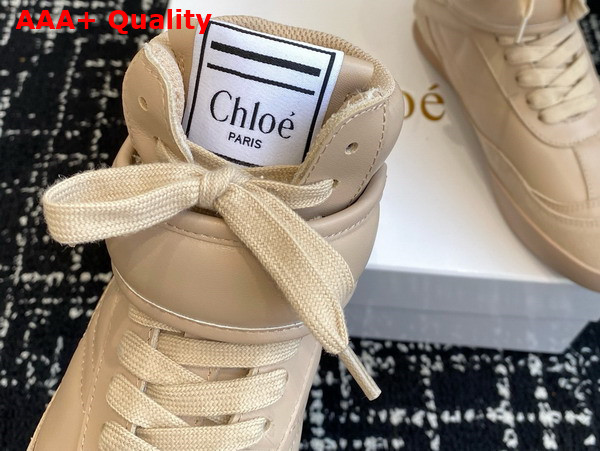 Chloe Kick High Top Sneaker in Pink Tea Calfskin Replica