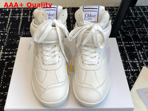 Chloe Kick High Top Sneaker in White Calfskin Replica