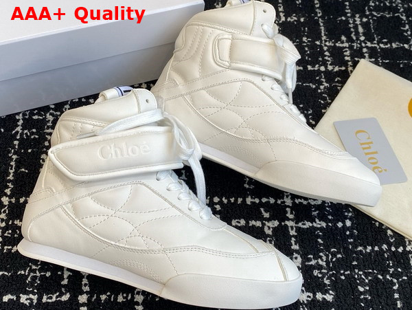 Chloe Kick High Top Sneaker in White Calfskin Replica