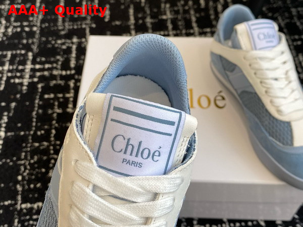 Chloe Kick Sneaker in Pearl Blue Calfskin and Suede Cowhide Replica