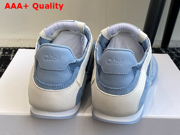 Chloe Kick Sneaker in Pearl Blue Calfskin and Suede Cowhide Replica