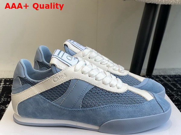 Chloe Kick Sneaker in Pearl Blue Calfskin and Suede Cowhide Replica