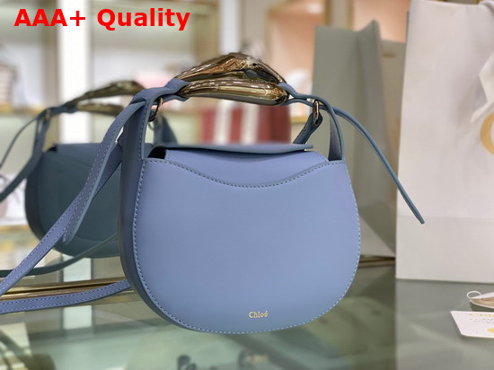 Chloe Kiss Small Purse in Gentle Blue Small Grain Calfskin Replica