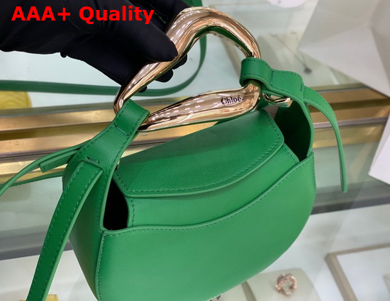 Chloe Kiss Small Purse in Green Small Grain Calfskin Replica