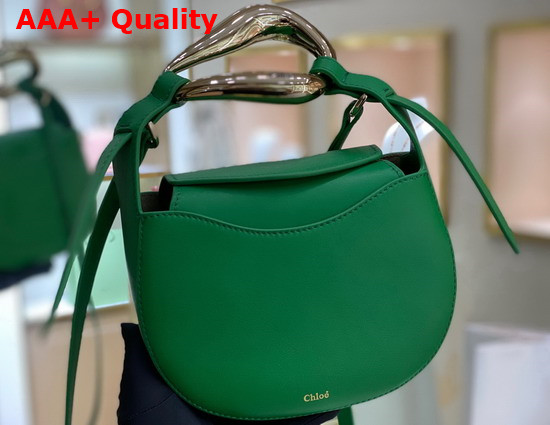 Chloe Kiss Small Purse in Green Small Grain Calfskin Replica