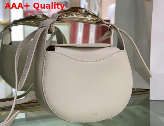 Chloe Kiss Small Purse in Natural White Small Grain Calfskin Replica