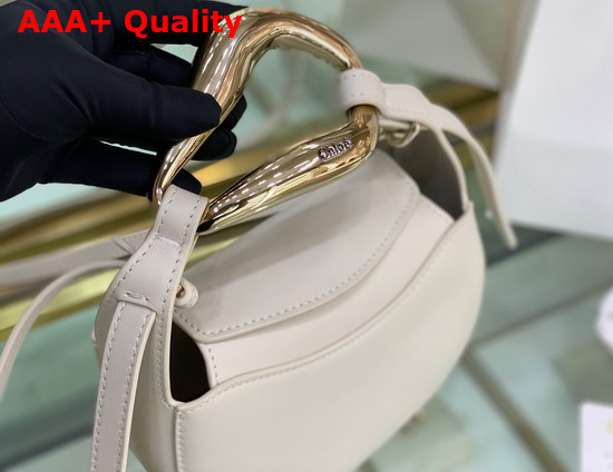 Chloe Kiss Small Purse in Natural White Small Grain Calfskin Replica