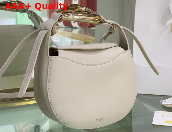 Chloe Kiss Small Purse in Natural White Small Grain Calfskin Replica