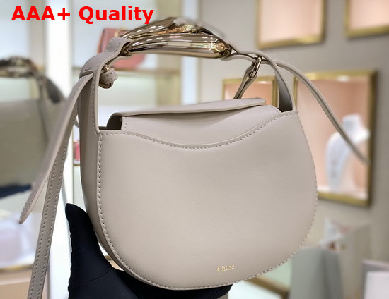 Chloe Kiss Small Purse in Natural White Small Grain Calfskin Replica