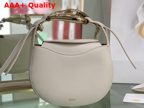 Chloe Kiss Small Purse in Natural White Small Grain Calfskin Replica