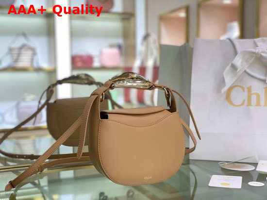 Chloe Kiss Small Purse in Sandy Beige Small Grain Calfskin Replica