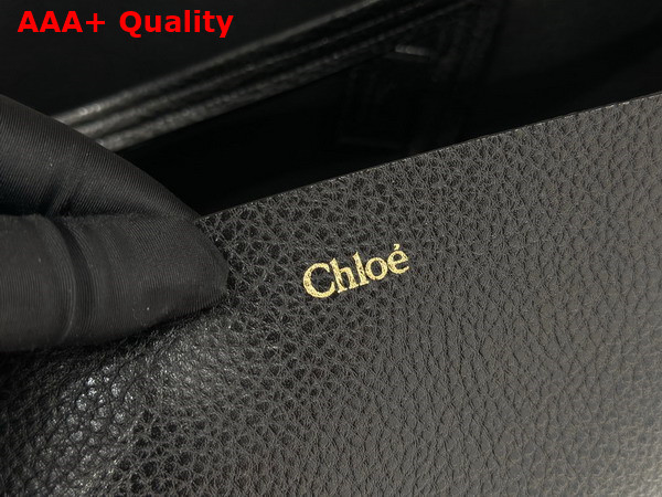 Chloe Large Chloe Spin Tote Bag in Black Grained Leather Replica