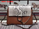 Chloe Large Faye Bag Pattern Python and Smooth Calfskin Brown Replica