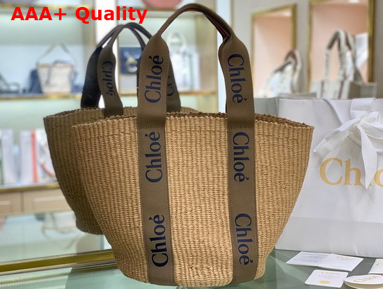 Chloe Large Woody Basket Fair Trade Paper and Woody Ribbon Grove Brown Replica