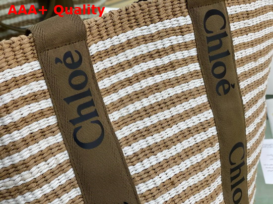 Chloe Large Woody Basket in Fair Trade Paper with the Woody Ribbon Grove Brown Replica