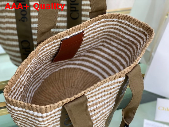 Chloe Large Woody Basket in Fair Trade Paper with the Woody Ribbon Grove Brown Replica