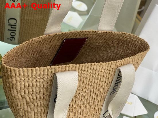 Chloe Large Woody Basket in Fair Trade Paper with the Woody Ribbon White Replica