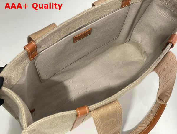 Chloe Large Woody Tote Bag in Linen Soft Tan Replica