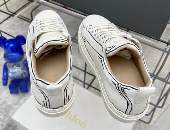 Chloe Lauren Sneaker Outlined Calfskin White Replica