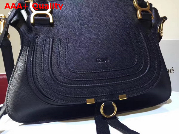 Chloe Marcie Handbag in Black Small Grain Calfskin Replica