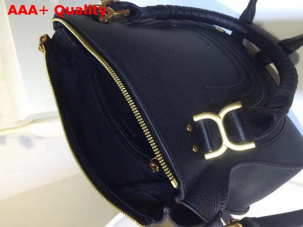 Chloe Marcie Handbag in Black Small Grain Calfskin Replica