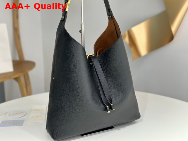 Chloe Marcie Hobo Bag in Black Grained Calfskin Replica