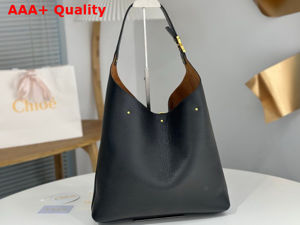 Chloe Marcie Hobo Bag in Black Grained Calfskin Replica