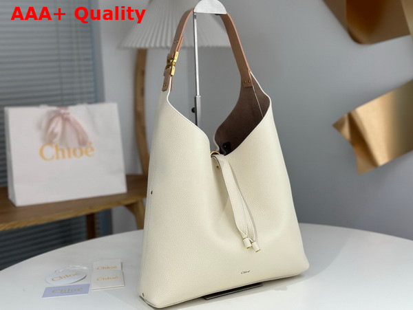 Chloe Marcie Hobo Bag in Misty Ivory Grained Calfskin Replica