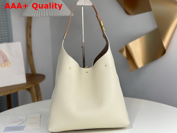 Chloe Marcie Hobo Bag in Misty Ivory Grained Calfskin Replica