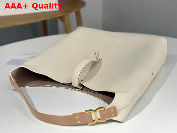 Chloe Marcie Hobo Bag in Misty Ivory Grained Calfskin Replica