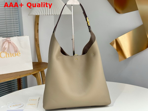 Chloe Marcie Hobo Bag in Motty Grey Grained Calfskin Replica