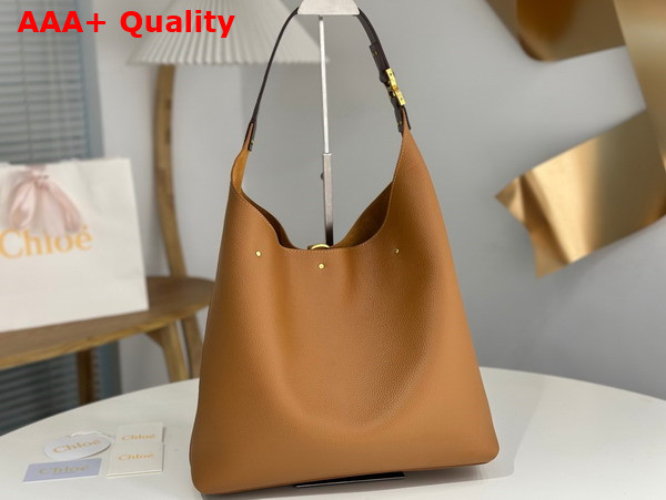 Chloe Marcie Hobo Bag in Pottery Brown Grained Calfskin Replica