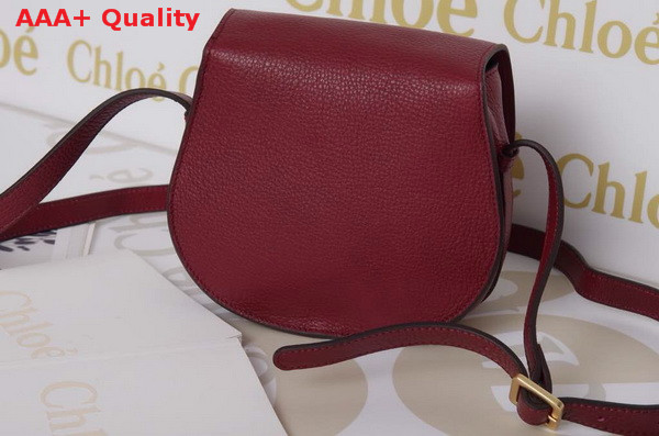 Marcie Small Saddle Bag In Grained Calfskin Red Replica