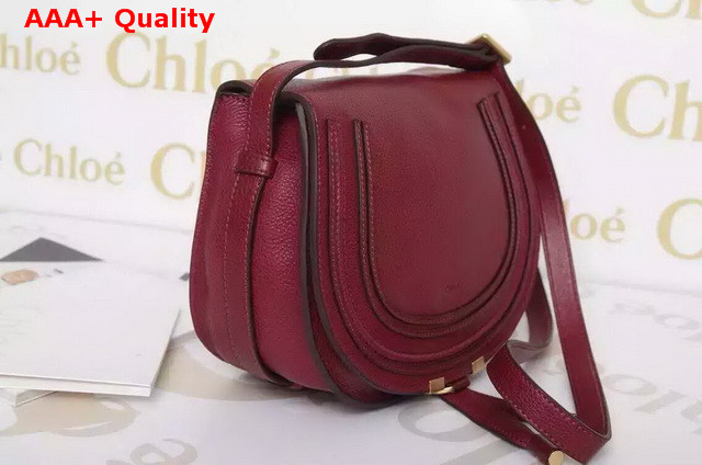 Chloe Marcie Saddle Bag In Oxblood Grained Calfskin Replica