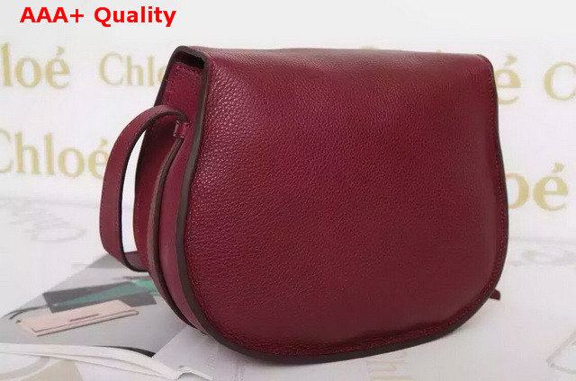 Chloe Marcie Saddle Bag In Oxblood Grained Calfskin Replica